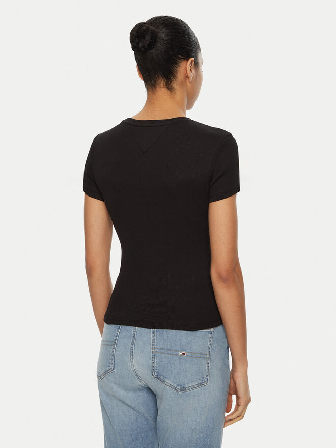 Tommy Jeans Tommy Jeans T-Shirt DW0DW19435 Schwarz Slim Fit