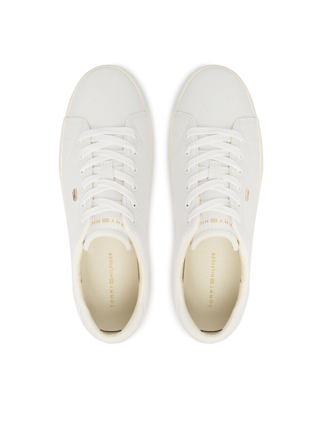 Tommy Hilfiger Sneakers aus Stoff Tommy Hilfiger Th Low Profile Vulc Canvas FW0FW09102 Weiß