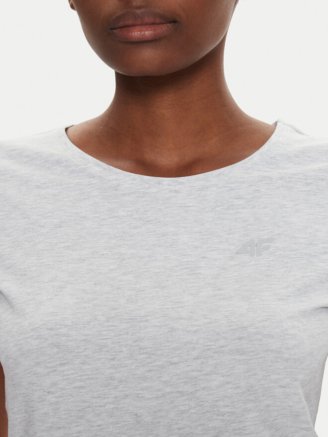 4F 4F T-Shirt 4FWMM00TTSHF1845 Grau Slim Fit