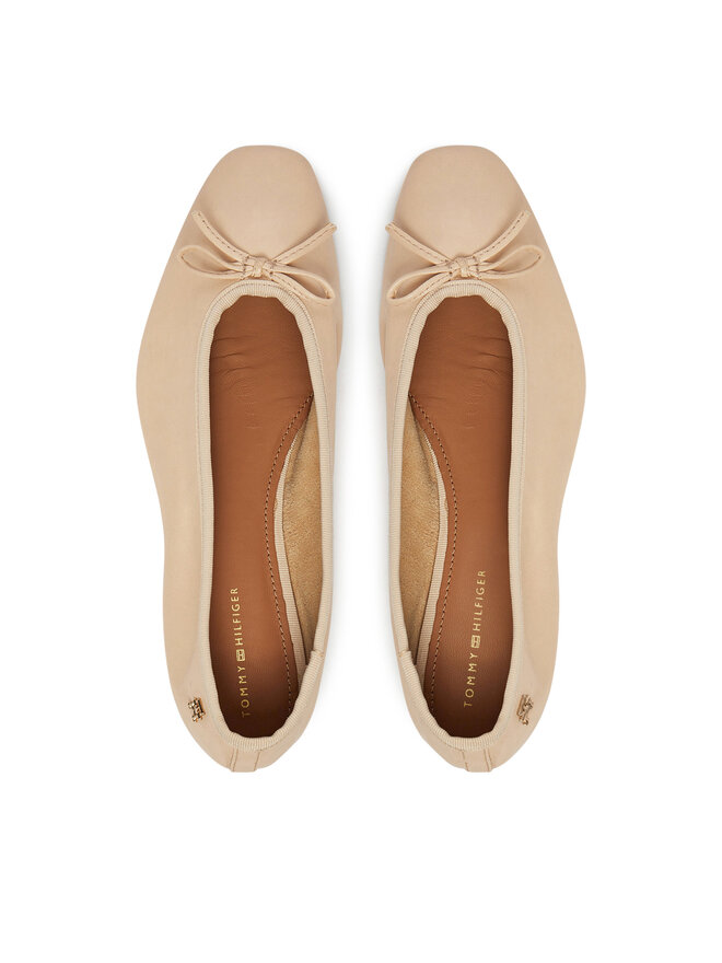 Tommy Hilfiger Балеринки Tommy Hilfiger Soft Leather Ballerina Bow FW0FW08355 Розов