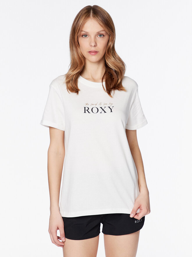 Roxy Roxy Marškinėliai Noon Ocean ERJZT05490 Balta Regular Fit