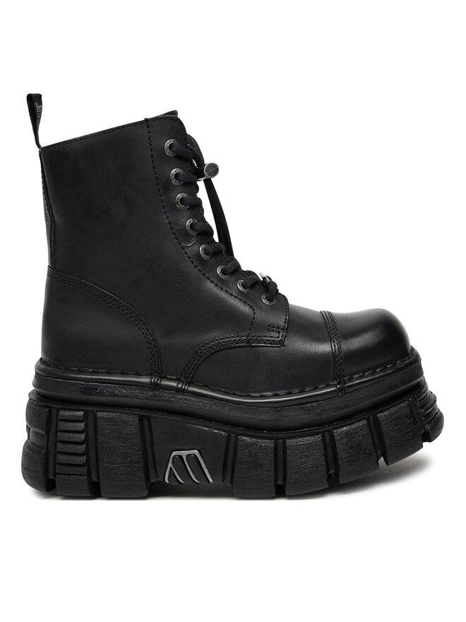 NEW ROCK Schnürstiefel NEW ROCK M-NEWMILI083-S21 Schwarz