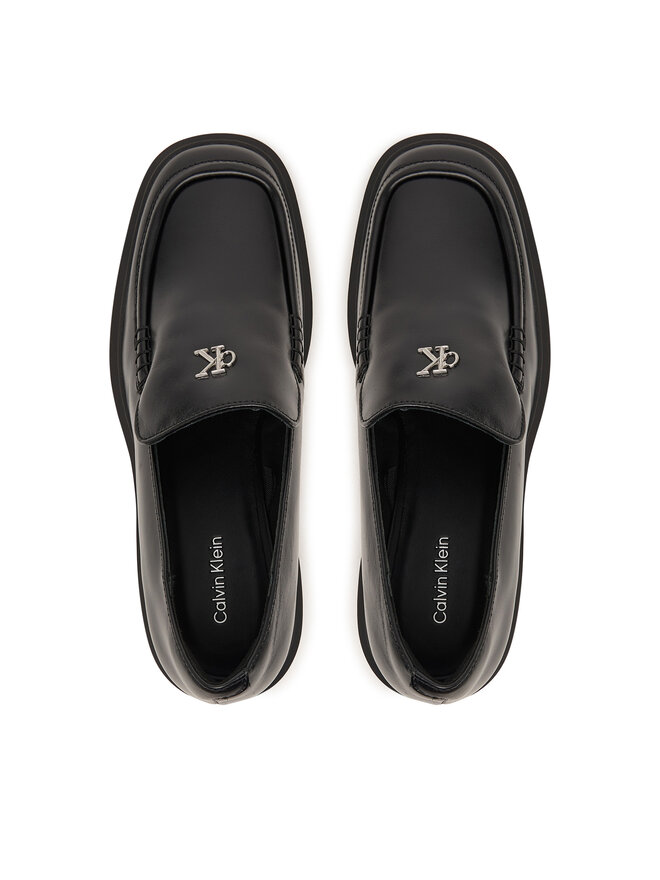 Calvin Klein Halbschuhe Calvin Klein Block Heel Loafer Lth Hdw HW0HW03176 Schwarz