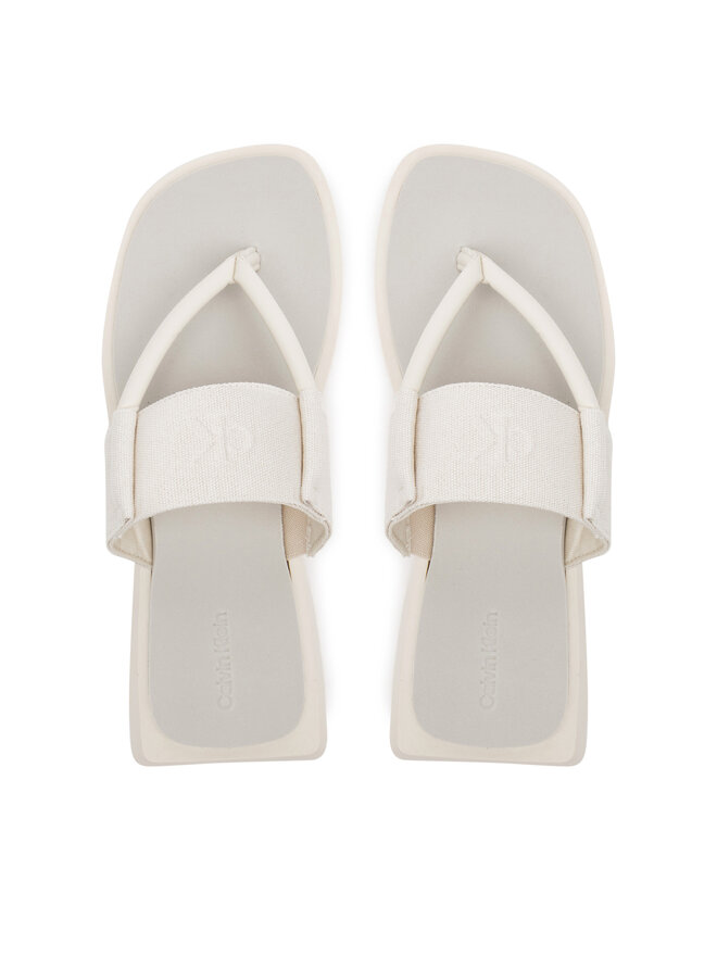 Calvin Klein Jeans Zehentrenner Calvin Klein Jeans Sq Low Wedge Sandal Rope YW0YW01717 Beige