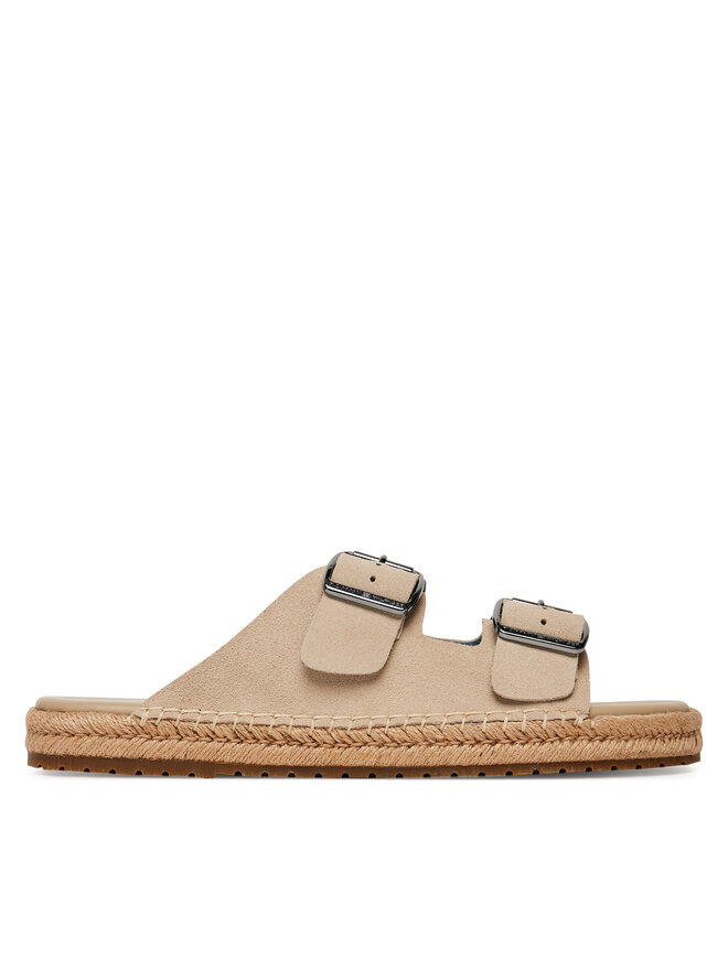 Tommy Hilfiger Espadrile Tommy Hilfiger Flex Jutte Hilfiger Suede Sandal FM0FM05503 Bež