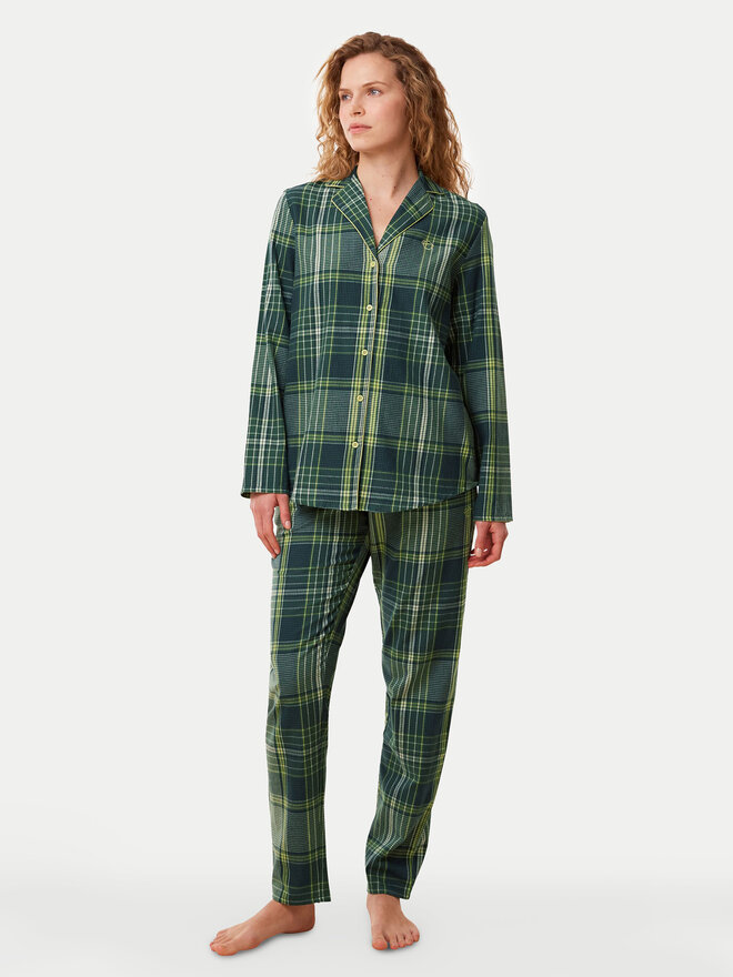 Triumph Triumph Pyjama Boyfriend PW X Checks 10216554 Grün Relaxed Fit