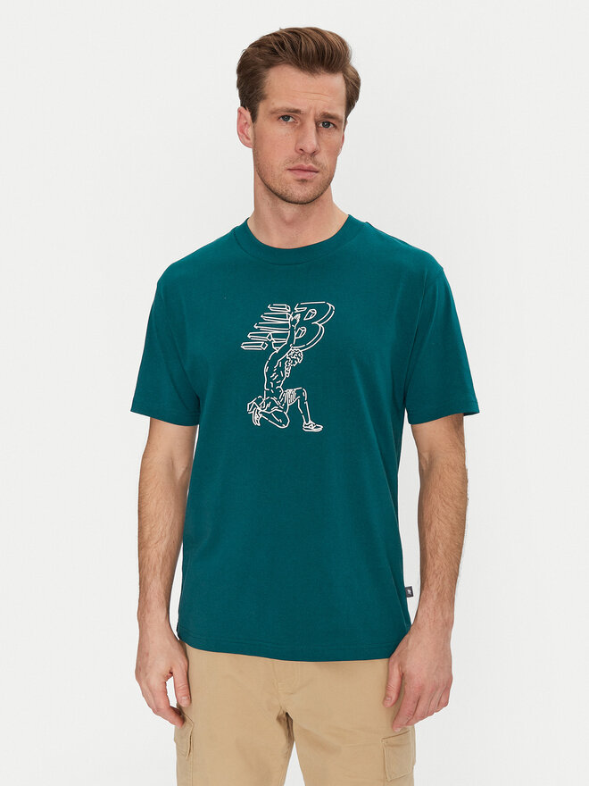 New Balance New Balance Camiseta MT51978 Verde Relaxed Fit