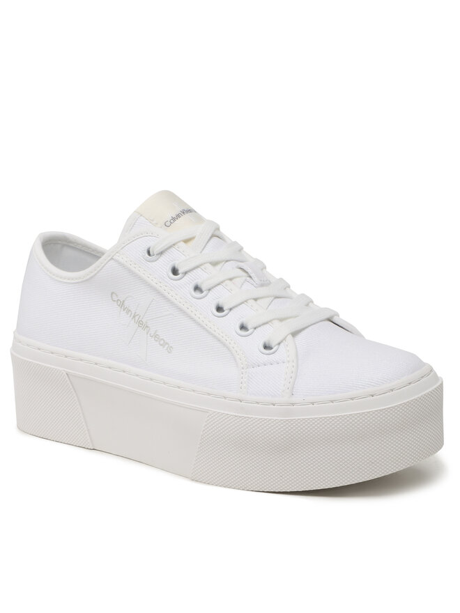 Calvin Klein Jeans Гуменки Calvin Klein Jeans Cupsole Flatform Ny Preal Wn YW0YW01221 Бял