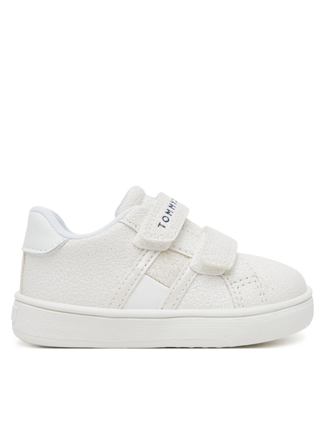 Tommy Hilfiger Sneakersy Tommy Hilfiger Flag Low Cut Velcro Sneaker T1A9-33726-0375 M Bílá