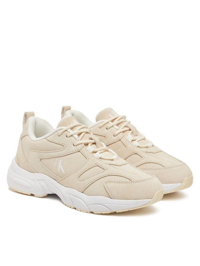 Calvin Klein Jeans Αθλητικά Calvin Klein Jeans Retro Tennis Low Mg Mix Media Wn YW0YW01639 Εκρού