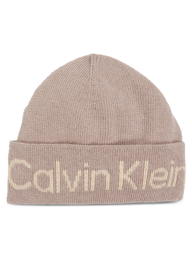 Calvin Klein Sapka Calvin Klein Logo Reverso Tonal Beanie K60K611151 Bézs