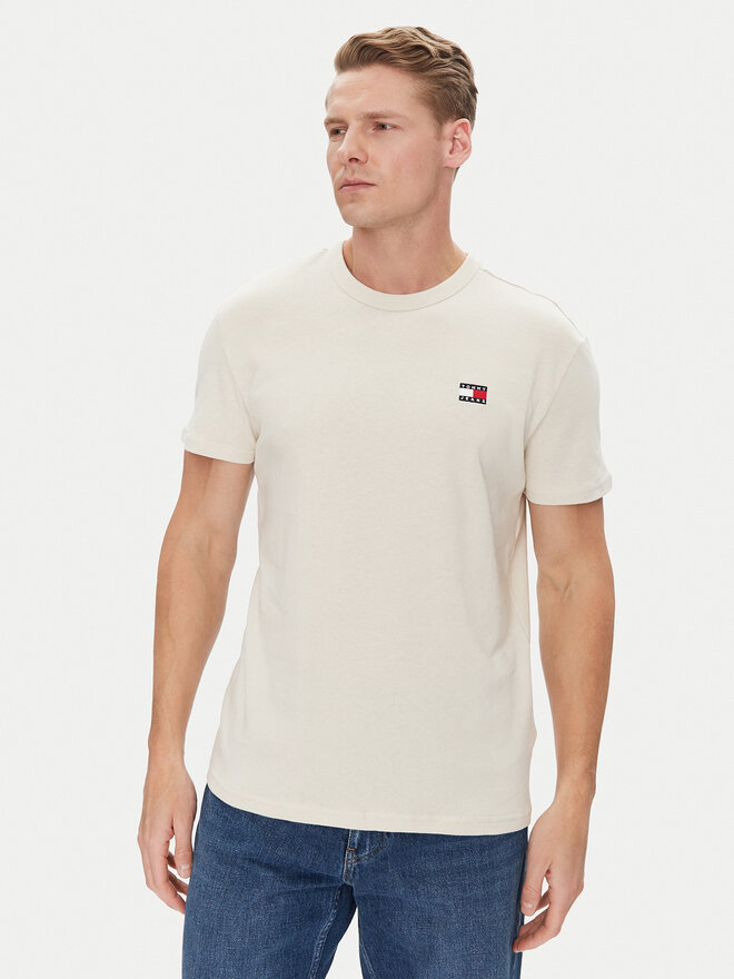 Tommy Jeans Tommy Jeans Marškinėliai Badge DM0DM20322 Smėlio Regular Fit