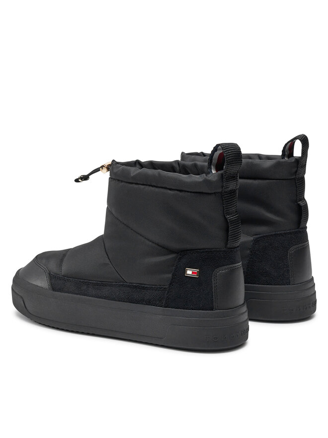 Tommy Hilfiger Μπότες Χιονιού Tommy Hilfiger Flag Nylon Mini Snowboot FW0FW08334 Μαύρο