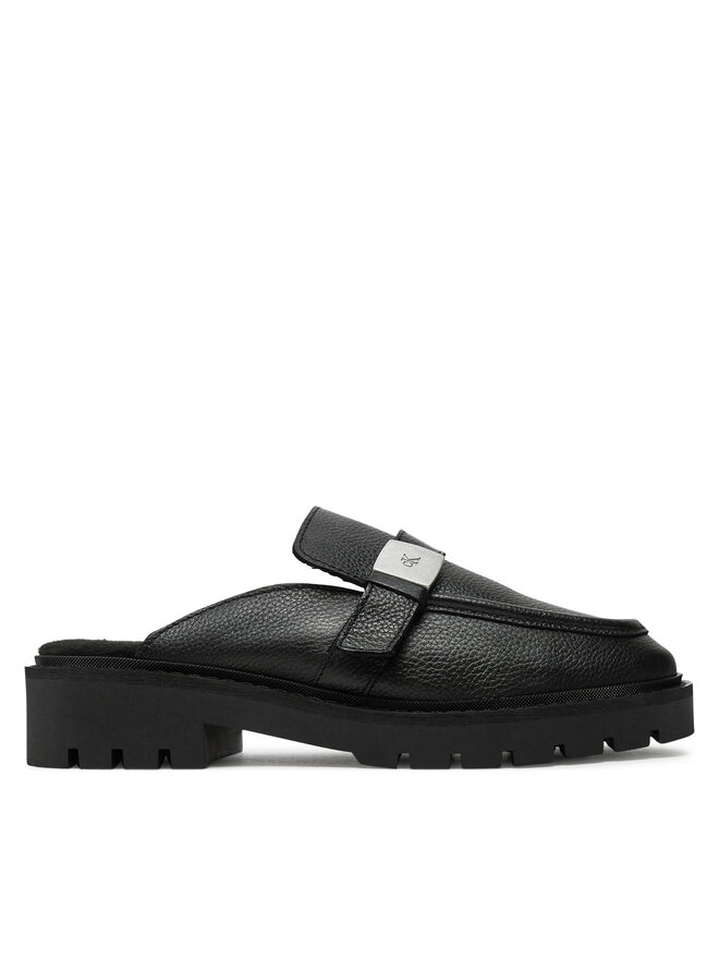 Calvin Klein Jeans Pantoletten Calvin Klein Jeans Flatform Slipon Mg Lth YW0YW01655 Schwarz