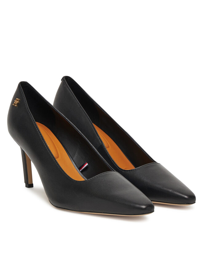 Tommy Hilfiger Szpilki Tommy Hilfiger Logo Pump Slanted Hl FW0FW08993 Czarny