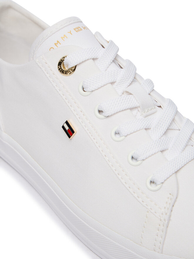 Tommy Hilfiger Sneakers aus Stoff Tommy Hilfiger Th Foxing Sneaker Canvas FW0FW09170 Weiß