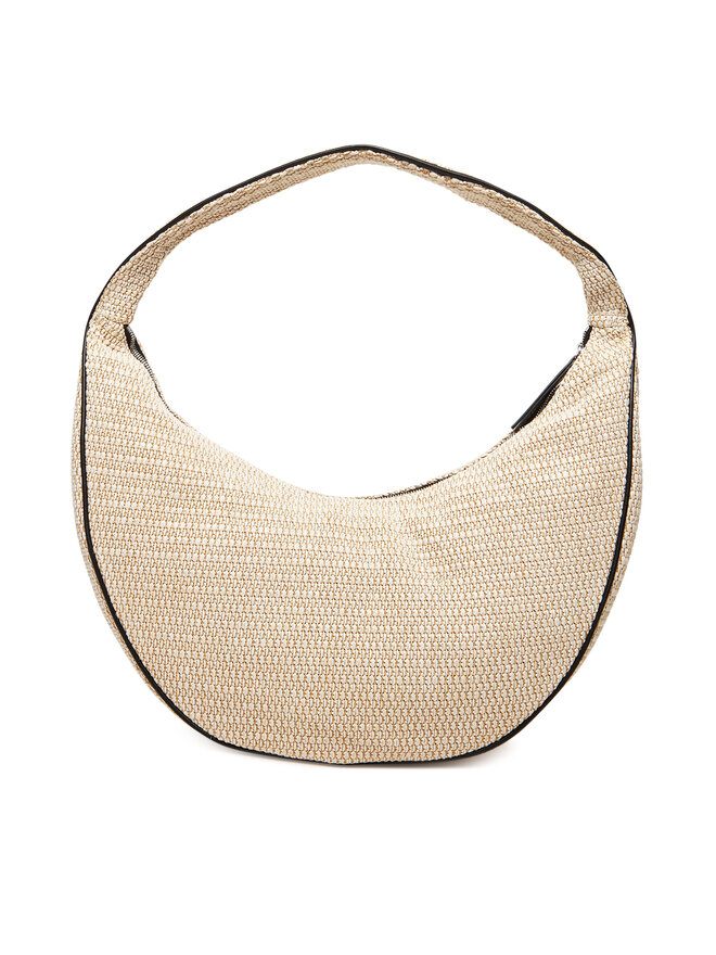 Calvin Klein Handtasche Calvin Klein Pinched Raffia Large Shoulder Ba LV04F3060G Beige