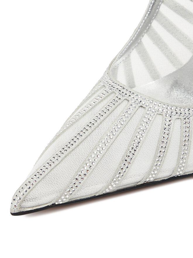 Eva Minge Čevlji z visoko peto Eva Minge EO-AVA-E373-70H-C183Y1 Srebrna