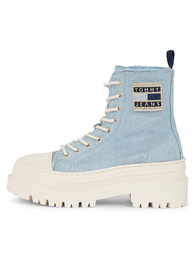 Tommy Jeans Кецове Tommy Jeans Foxing Denim Boot EN0EN02348 Син