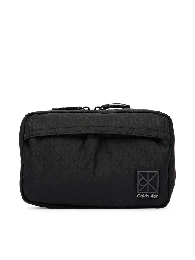 Calvin Klein Kosmetiktasche Calvin Klein Emblem Aop Washbag LV04D1208G Schwarz