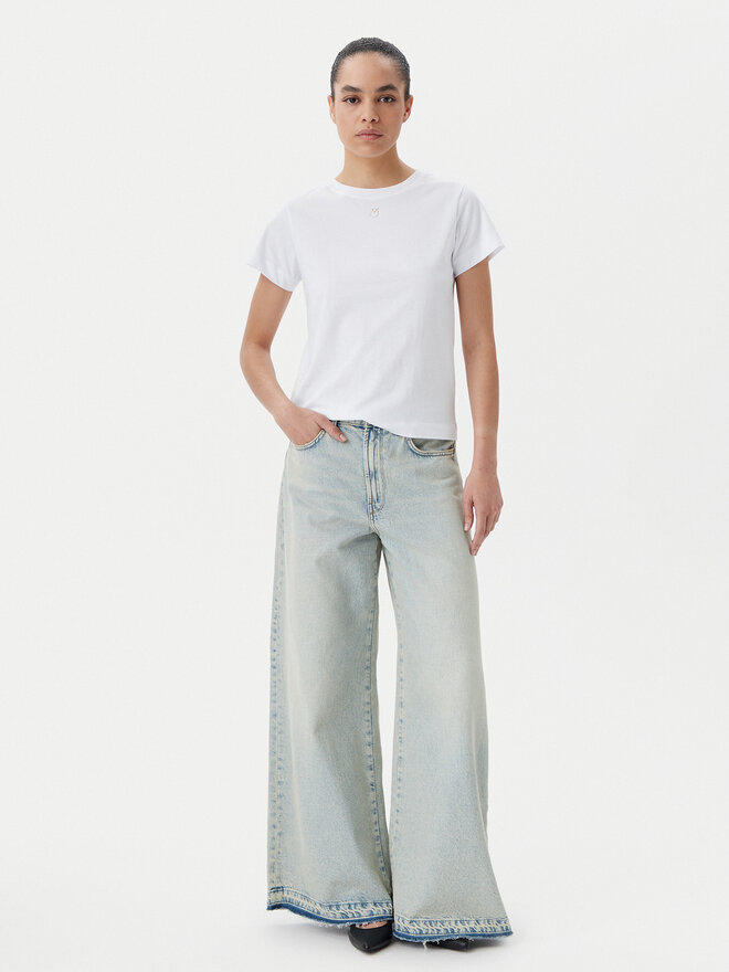 PINKO PINKO Camiseta Bussolotto 100373 A2OG Blanco Regular Fit