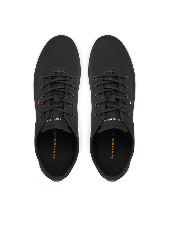 Tommy Hilfiger Tenisówki Tommy Hilfiger Canvas Lace Up Sneaker FW0FW08641 Czarny