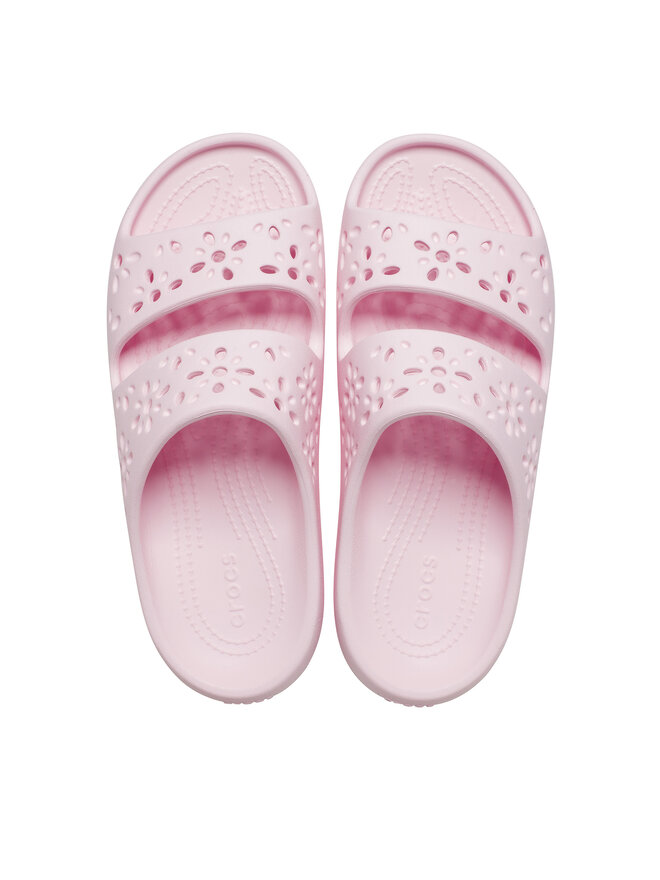 Crocs Şlapi Crocs Classic Floral Cutout Sandal 210966 Roz