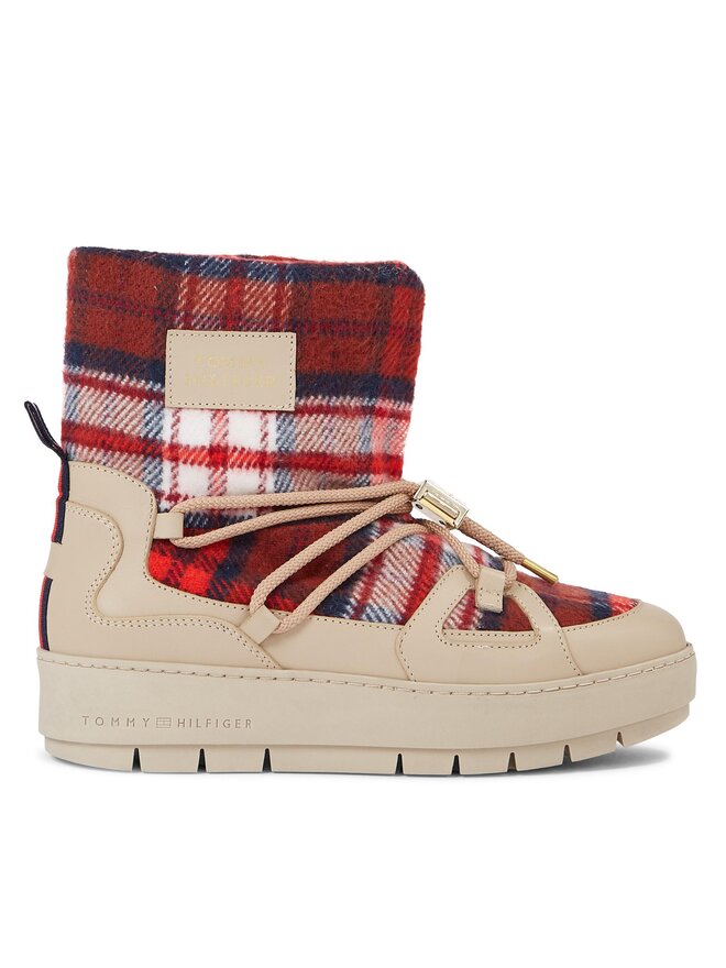Tommy Hilfiger Schneeschuhe Tommy Hilfiger Tartan Snowboot FW0FW07612 Beige