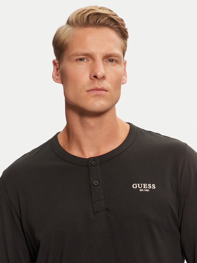 Guess Guess Μπλούζα πιτζάμας U4YP30 KCAM1 Μαύρο Regular Fit