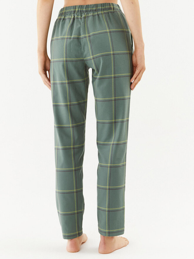 Triumph Triumph Pidžama hlače Mix & Match Tapered Trouser Flannel 01 X 10216530 Zelena Regular Fit