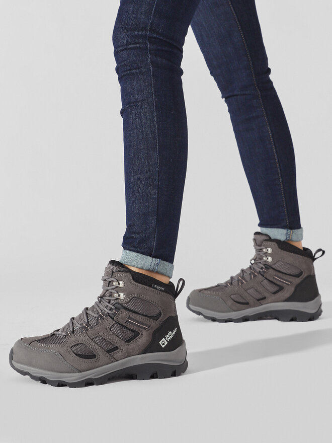 Jack Wolfskin Pārgājienu apavi Jack Wolfskin Vojo 3 Texapore Mid W 4042472 Pelēks