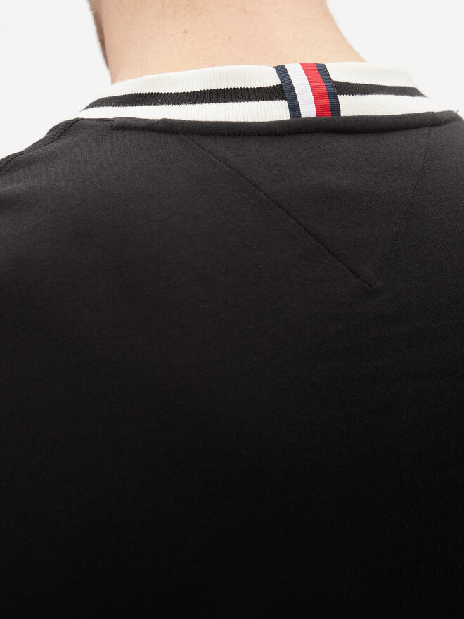 Tommy Hilfiger Tommy Hilfiger Marškinėliai Laurel Tipped Tee MW0MW33681 Juoda Regular Fit