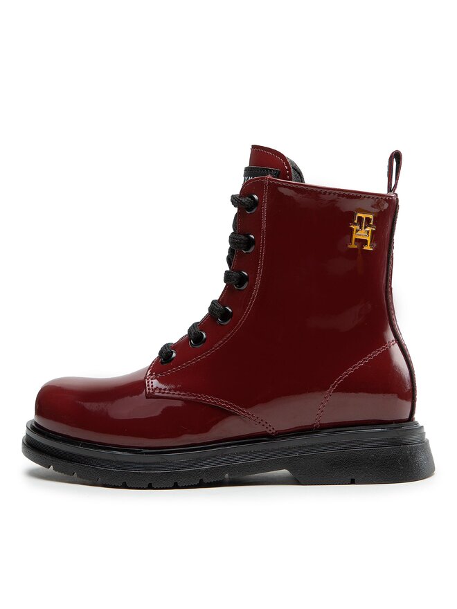 Tommy Hilfiger Čizme Tommy Hilfiger Lace-Up Bootie T4A5-32412-0775 M Tamnocrvena