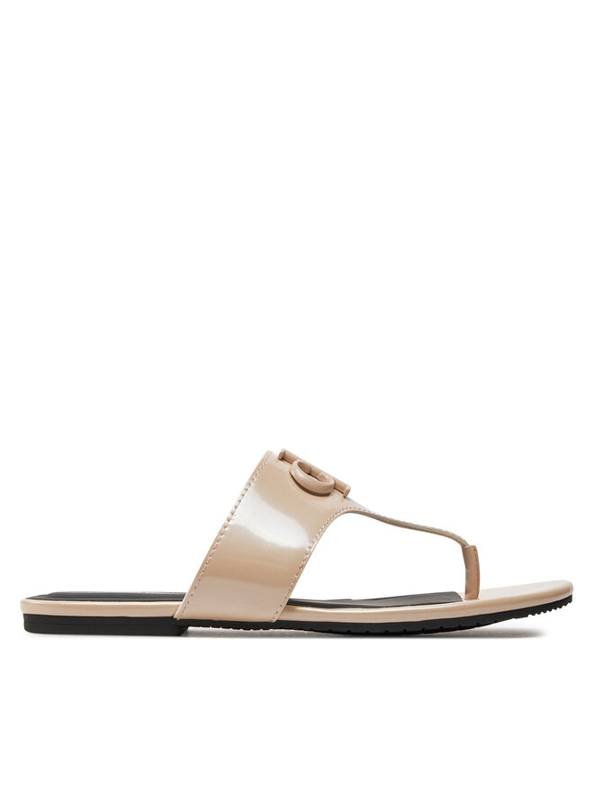 Calvin Klein Jeans Čības uz pirksta Calvin Klein Jeans Flat Sandal Slide Toepost Mg Met YW0YW01342 Rozā