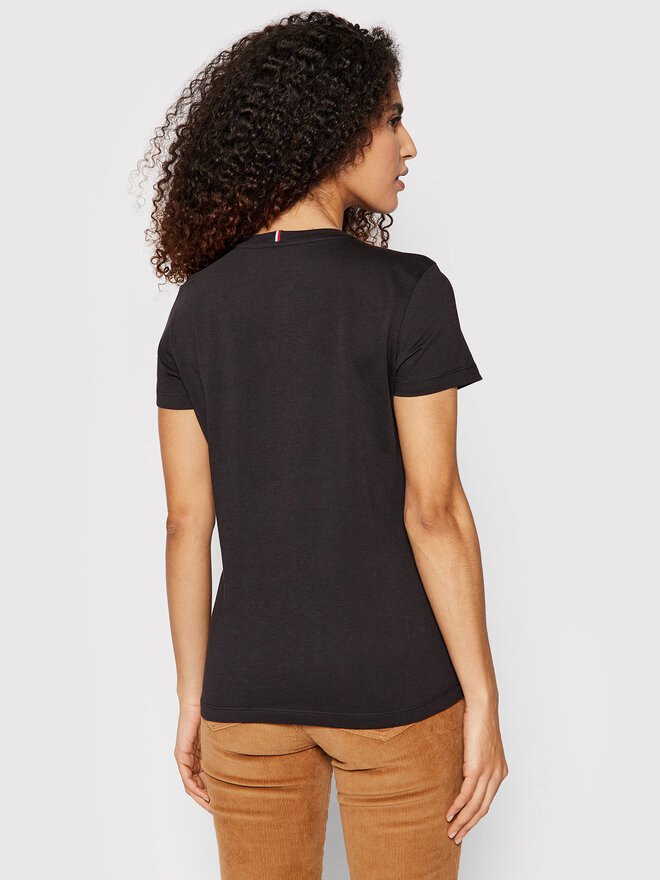 Tommy Hilfiger Tommy Hilfiger Póló Heritage Tee WW0WW24969 Fekete Regular Fit