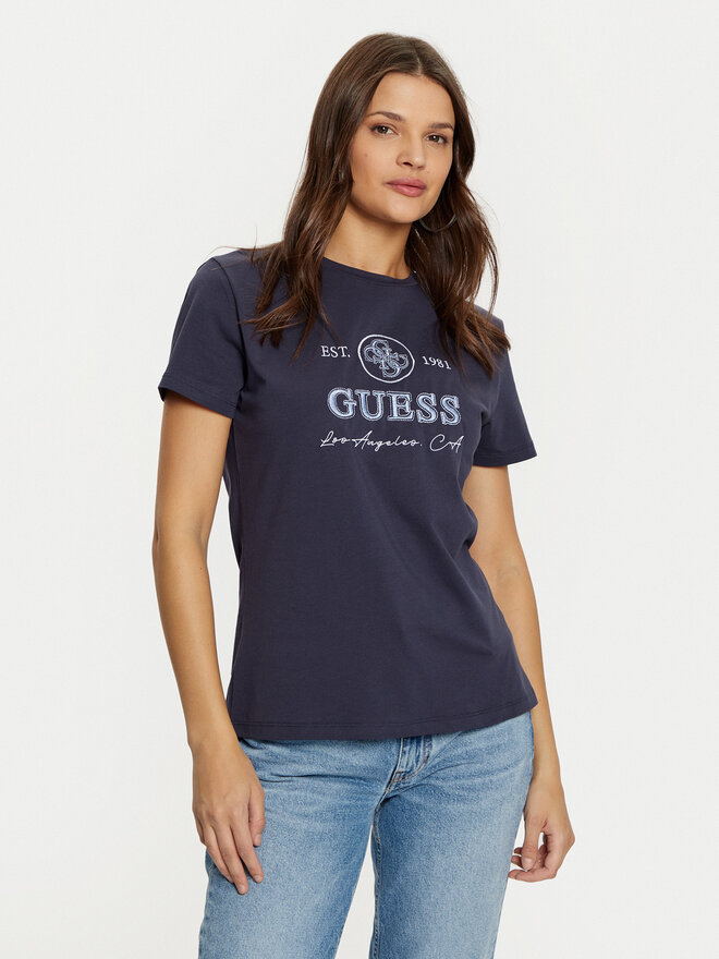 Guess Guess Marškinėliai V5RI05 J1314 Tamsiai mėlyna Regular Fit