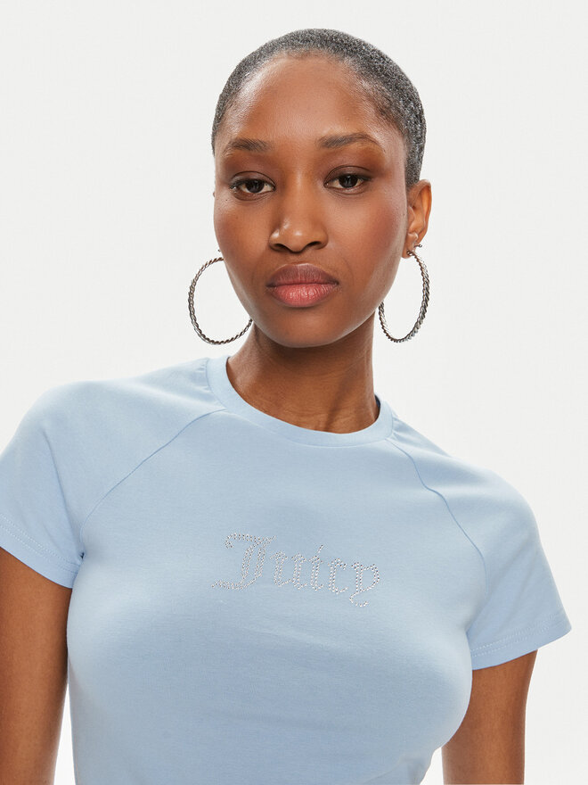 Juicy Couture Juicy Couture Marškinėliai JCMCT223257 Žydra Slim Fit