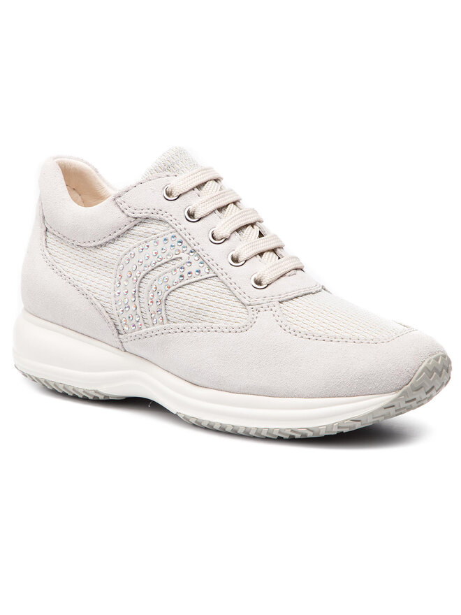 Sneakers Geox D Happy C D5462C 022LY C0626 Off White Silver chaussures