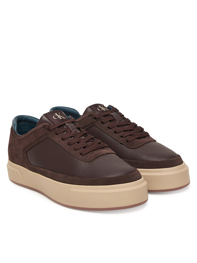 Calvin Klein Sneakersy Calvin Klein Basket Cupsole Laceup Lth-Nu YM0YM01354 Brązowy