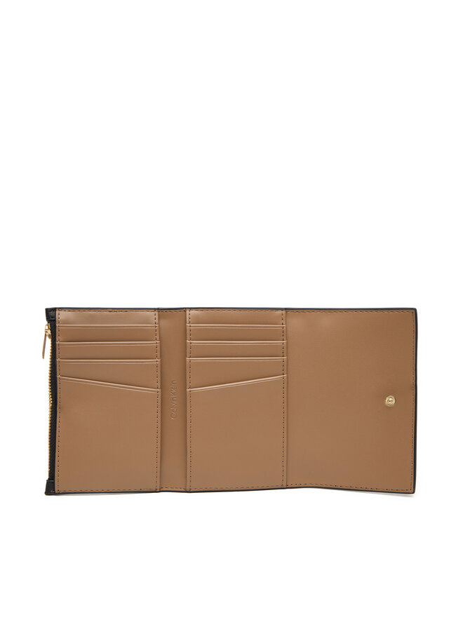 Calvin Klein Geldbörse Calvin Klein Foil Logo Trifold W/ Zip Pocket LV04F1117G Schwarz