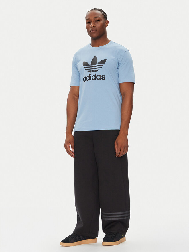 adidas adidas Marškinėliai adicolor Trefoil JY3758 Žydra Regular Fit
