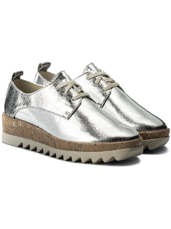 Tommy Jeans Oxford Tommy Jeans Metallic Platform Lace Up Shoe EN0EN00207 Argintiu
