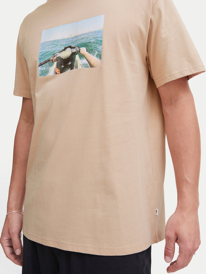 Solid Solid Camiseta 21108237 Beis Regular Fit