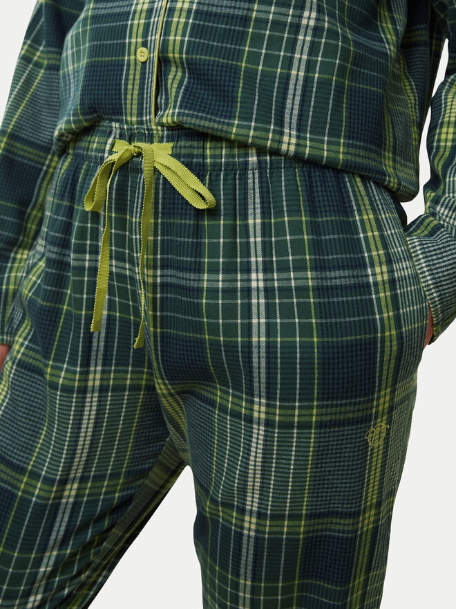 Triumph Triumph Pyjama Boyfriend PW X Checks 10216554 Grün Relaxed Fit