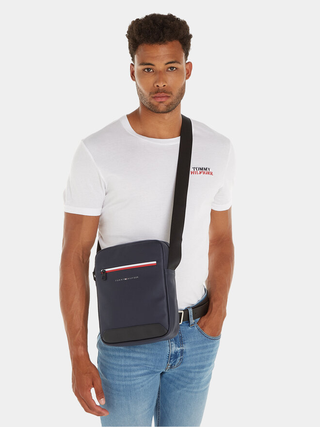Tommy Hilfiger Плоска сумка Tommy Hilfiger Th Ess Corp Reporter AM0AM12199 Cиній