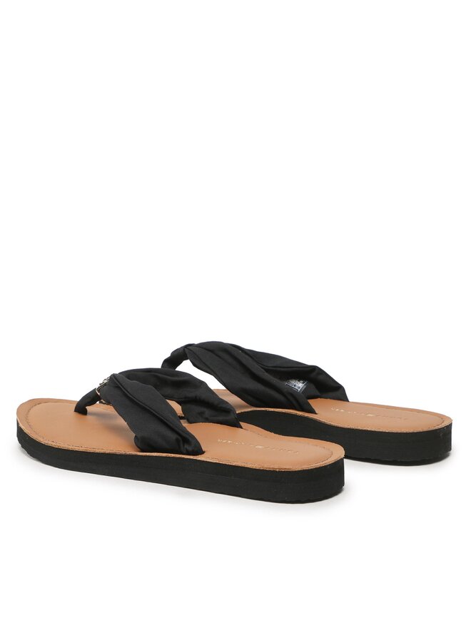 Tommy Hilfiger Japonki Tommy Hilfiger Th Elevated Beach Sandal FW0FW06985 Czarny
