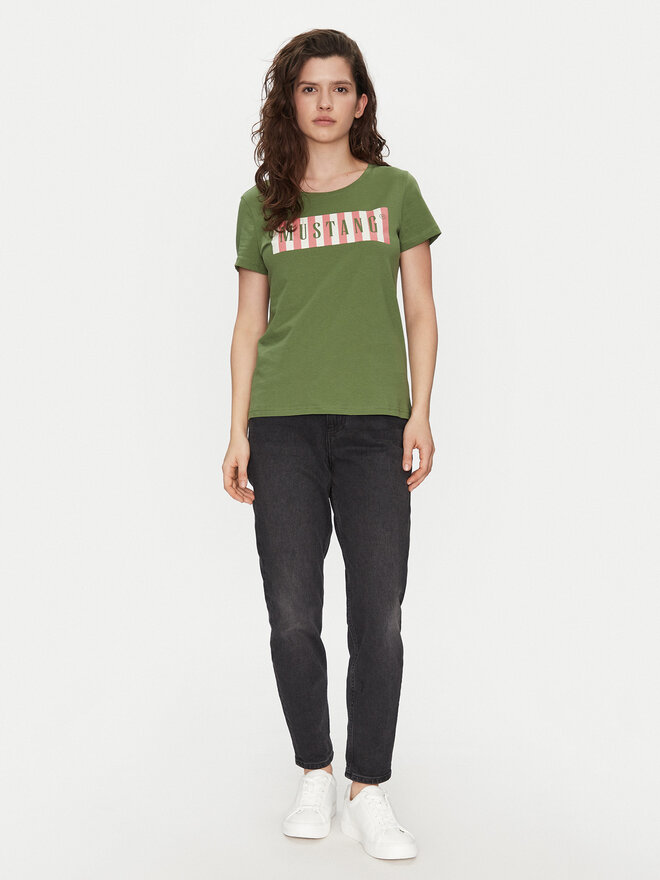 Mustang Mustang T-Shirt Alma 1016138 Grün Regular Fit