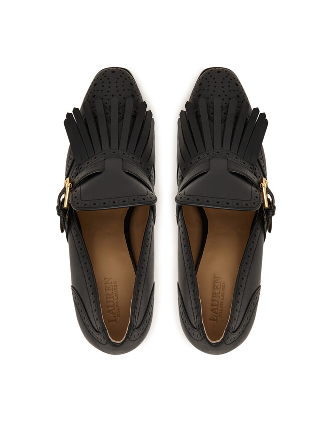 LAUREN RALPH LAUREN Halbschuhe LAUREN RALPH LAUREN Colleen Perforated Calfskin Kiltie Pump 802P02364002 Schwarz