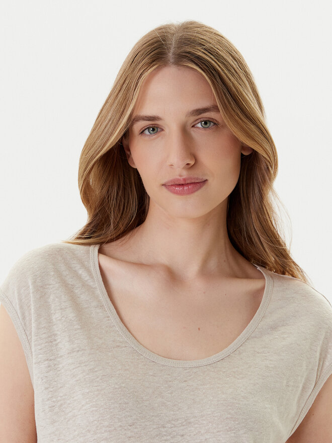 United Colors Of Benetton United Colors Of Benetton Marškinėliai 37UJE16B1 Smėlio Regular Fit