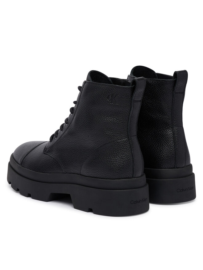 Calvin Klein Schnürstiefeletten Calvin Klein Lugged Mid Lace Up Tc Tu Lth HM0HM02267 Schwarz